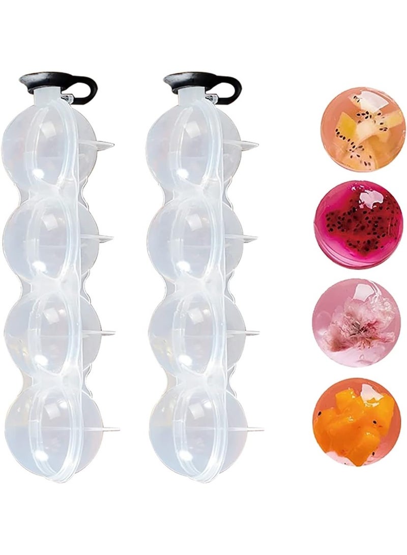 GOOGO 2-Piece Ice Ball Molds, 4-Hole Ice Ball Molds, Round Ice Ball Molds, Whiskey Ice Cube Molds, Suitable for Family Parties, Bars, Cocktails, Juices - Image 1